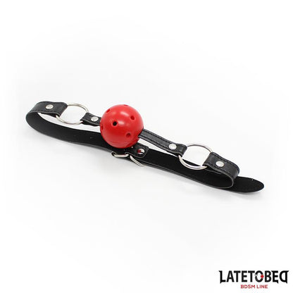 LATETOBED BDSM LINE - MORDAZA BOLA HUECA DURA  ROJO