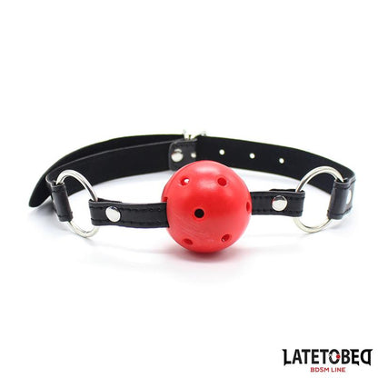 LATETOBED BDSM LINE - MORDAZA BOLA HUECA DURA  ROJO
