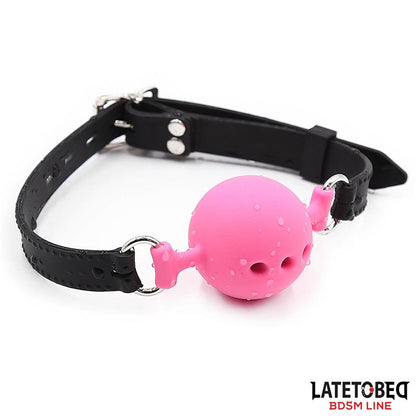 LATETOBED BDSM LINE - MORDAZA BOLA SILICONA TRANSPIRABLE S - 4 CM