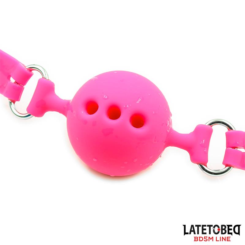 LATETOBED BDSM LINE - MORDAZA BOLA SILICONA TRANSPIRABLE S - 4 CM