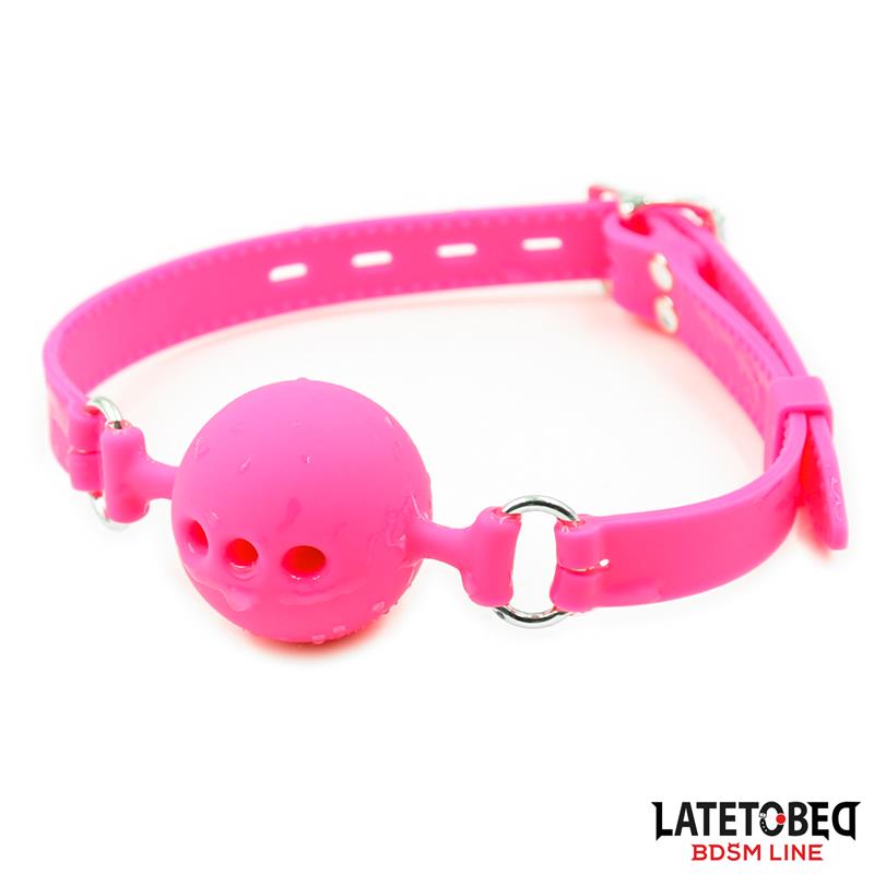LATETOBED BDSM LINE - MORDAZA BOLA SILICONA TRANSPIRABLE S - 4 CM