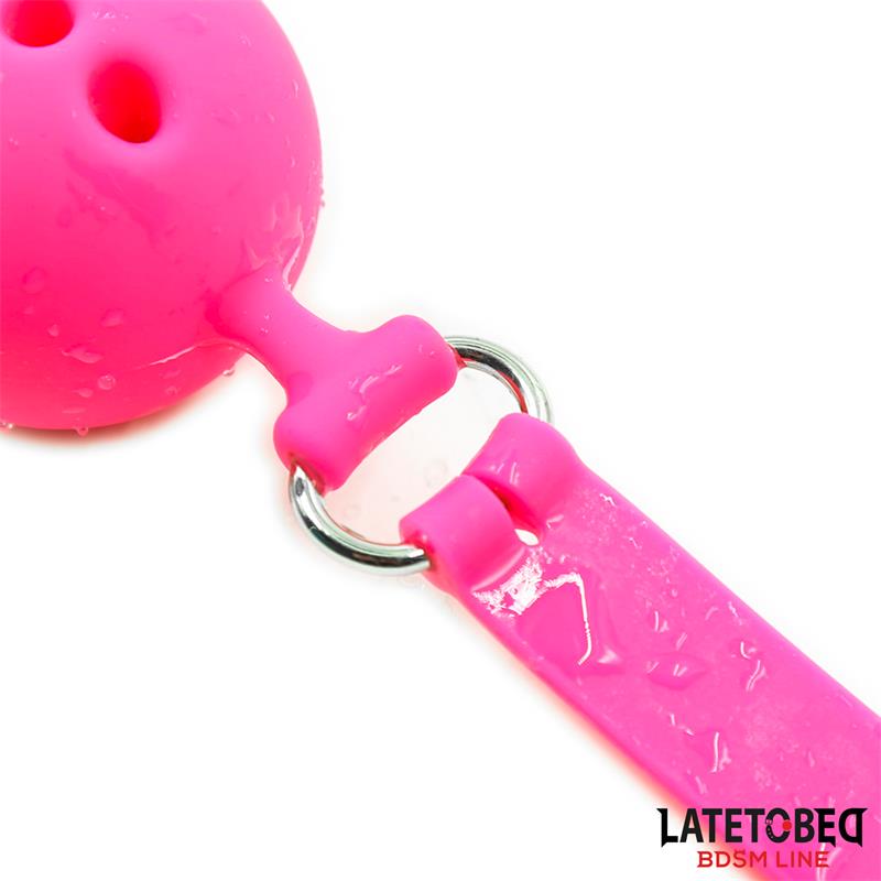 LATETOBED BDSM LINE - MORDAZA BOLA SILICONA TRANSPIRABLE S - 4 CM
