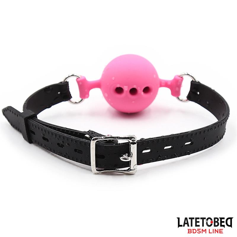 LATETOBED BDSM LINE - MORDAZA BOLA SILICONA TRANSPIRABLE S - 4 CM