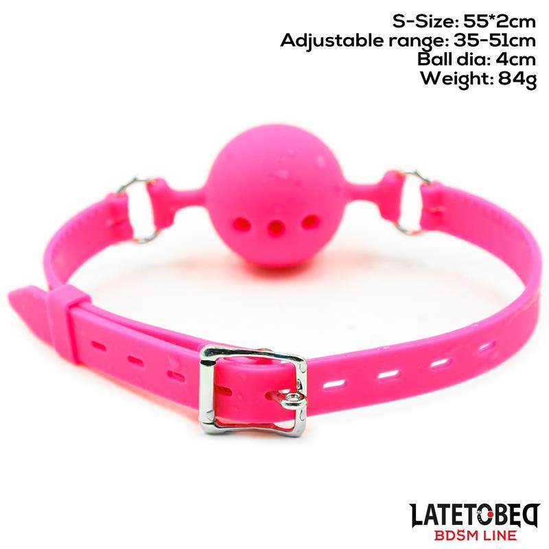LATETOBED BDSM LINE - MORDAZA BOLA SILICONA TRANSPIRABLE S - 4 CM