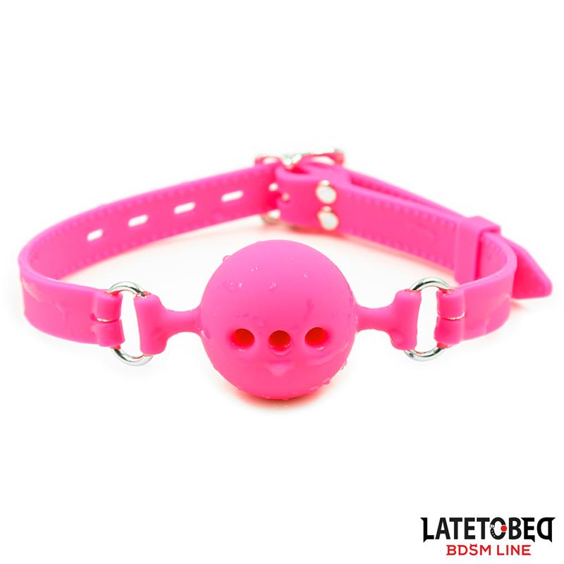 LATETOBED BDSM LINE - MORDAZA BOLA SILICONA TRANSPIRABLE S - 4 CM