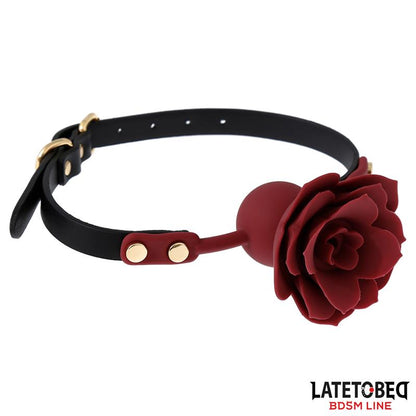 LATETOBED BDSM LINE - MORDAZA BOLA SILICONA TRANSPITABLE ADORNO ROSA AJUSTABLE 47-56 CM