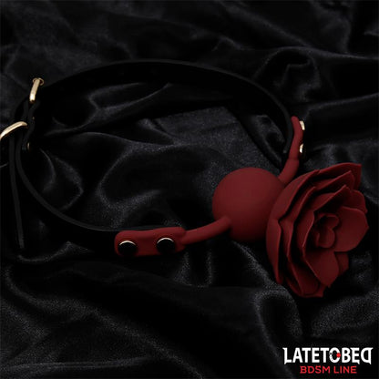 LATETOBED BDSM LINE - MORDAZA BOLA SILICONA TRANSPITABLE ADORNO ROSA AJUSTABLE 47-56 CM