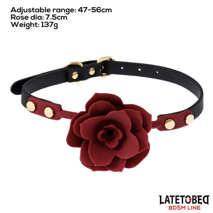 LATETOBED BDSM LINE - MORDAZA BOLA SILICONA TRANSPITABLE ADORNO ROSA AJUSTABLE 47-56 CM