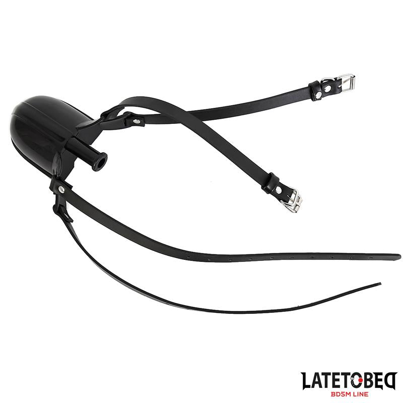 LATETOBED BDSM LINE - MORDAZA CON BEBEDERO NEGRO