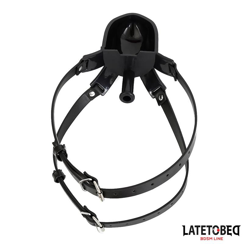 LATETOBED BDSM LINE - MORDAZA CON BEBEDERO NEGRO