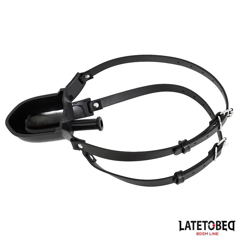 LATETOBED BDSM LINE - MORDAZA CON BEBEDERO NEGRO