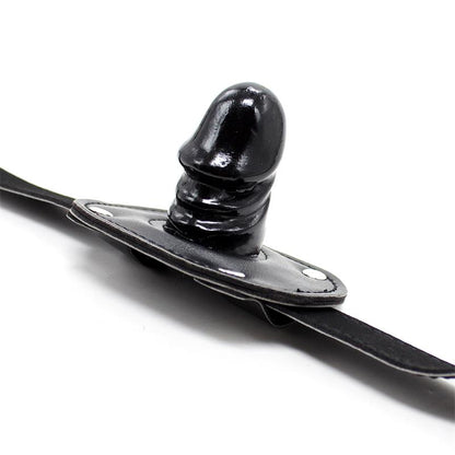 LATETOBED BDSM LINE - MORDAZA CON CANDADO FORMA DE PENE 5 CM PEQUEÑO NEGRO
