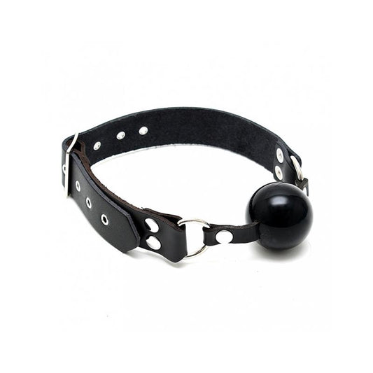 BONDAGE PLAY - MORDAZA CUERO Y SILICONA AJUSTABLE