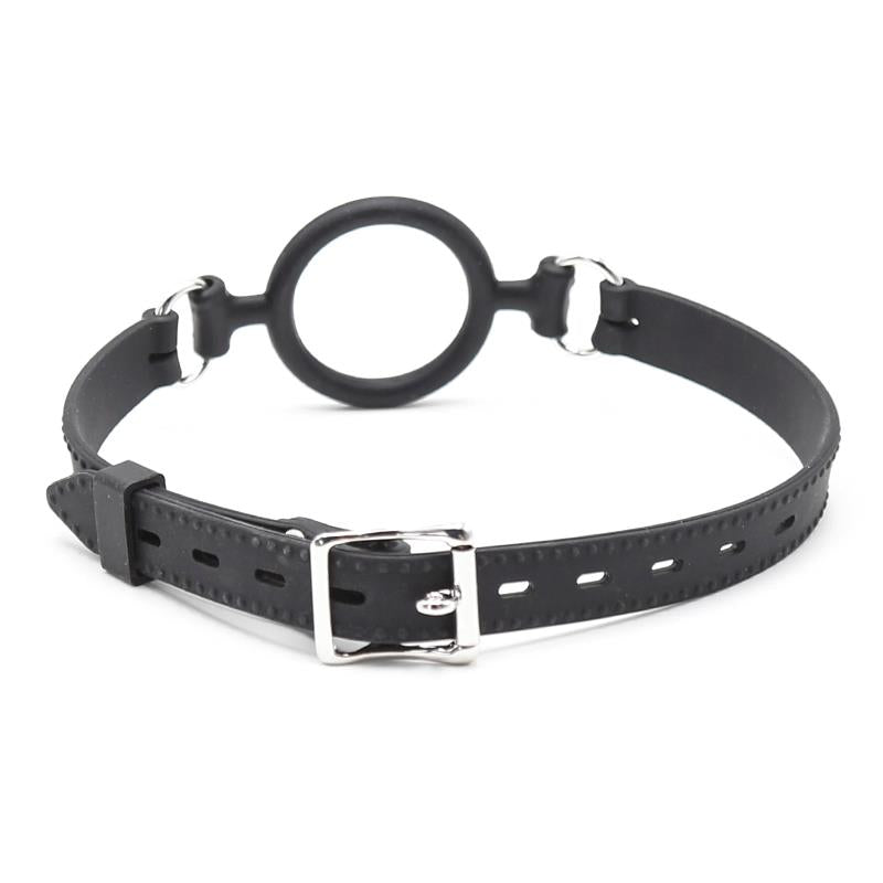 LATETOBED BDSM LINE - MORDAZA DE ARO ABIERTO 5 CM NEGRO