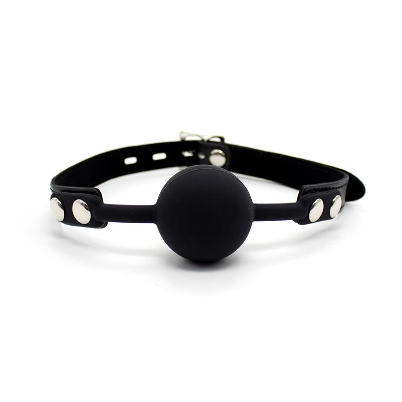 LATETOBED BDSM LINE - MORDAZA DE BOLA DE SILICONA 4 CM CON CANDADO NEGRO