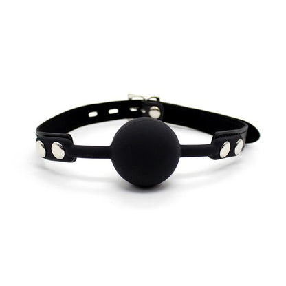 LATETOBED BDSM LINE - MORDAZA DE BOLA DE SILICONA 4 CM CON CANDADO NEGRO