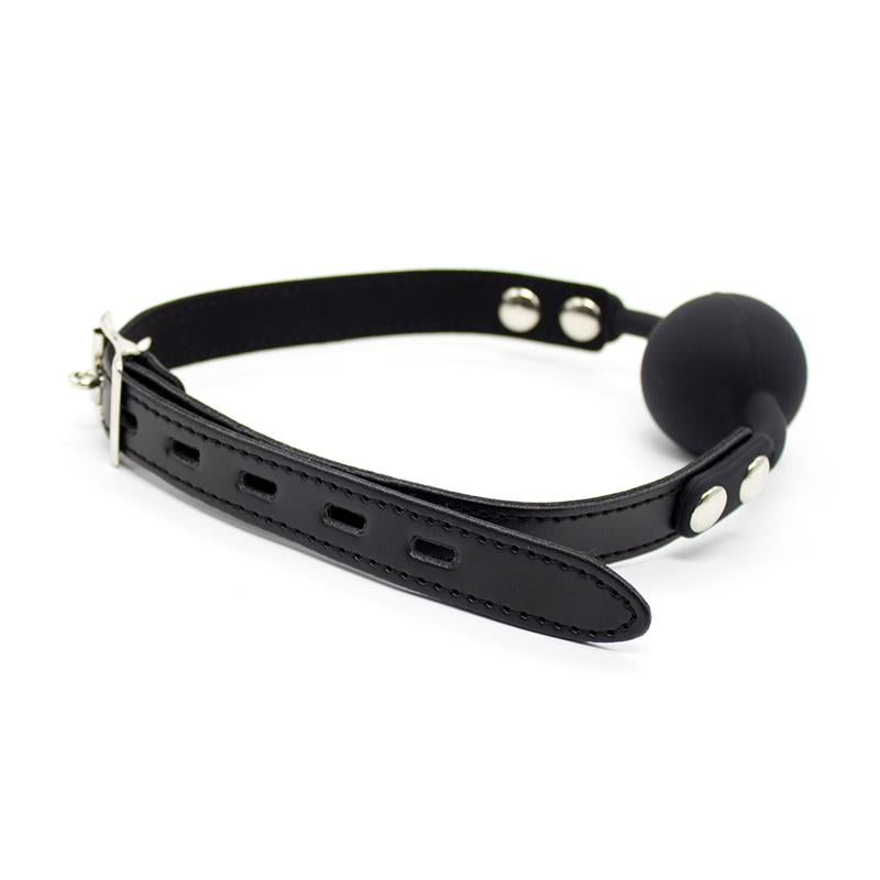 LATETOBED BDSM LINE - MORDAZA DE BOLA DE SILICONA 4 CM CON CANDADO NEGRO