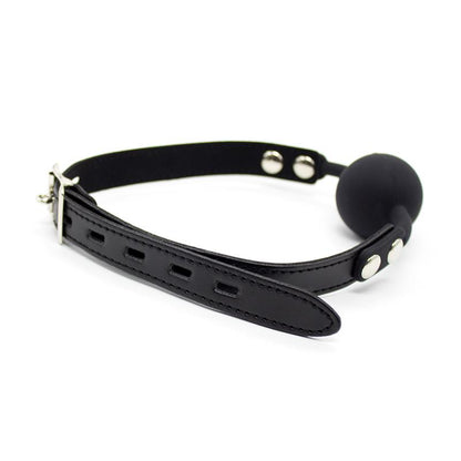 LATETOBED BDSM LINE - MORDAZA DE BOLA DE SILICONA 4 CM CON CANDADO NEGRO
