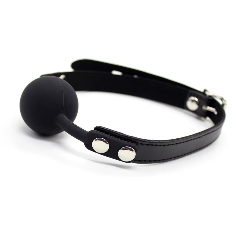 LATETOBED BDSM LINE - MORDAZA DE BOLA LISA DE SILICONA 4 CM AJUSTABLE NEGRO