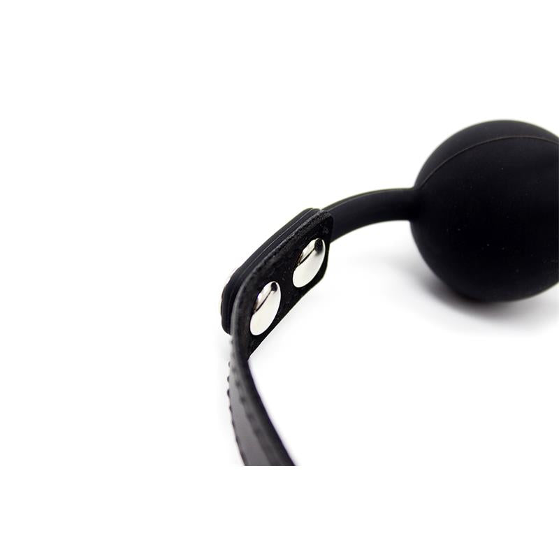 LATETOBED BDSM LINE - MORDAZA DE BOLA LISA DE SILICONA 4 CM AJUSTABLE NEGRO