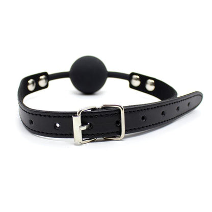 LATETOBED BDSM LINE - MORDAZA DE BOLA LISA DE SILICONA 4 CM AJUSTABLE NEGRO