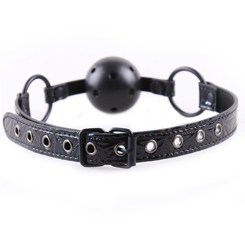 BLACK SAPPHIRE - MORDAZA DE BOLA TRANSPIRABLE SAPPHIRE CUERO VEGANO
