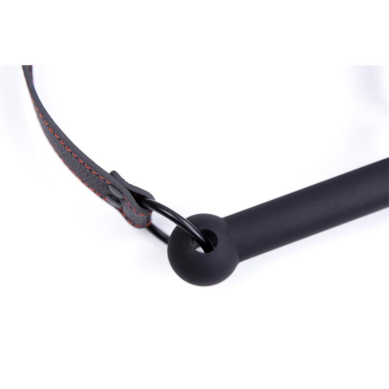 LATETOBED BDSM LINE - MORDAZA DE HUESO AJUSTABLE SILICONA NEGRO