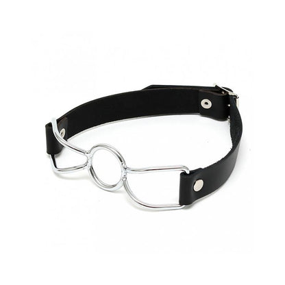 BONDAGE PLAY - MORDAZA FORMA ANILLO METAL Y CUERO