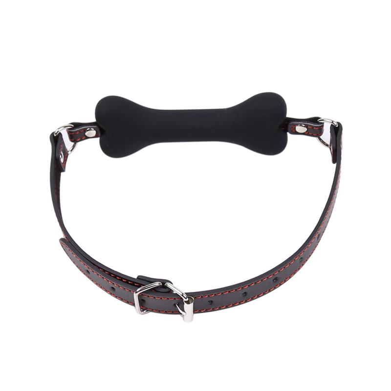 LATETOBED BDSM LINE - MORDAZA FORMA DE HUESO SILICONA 12 CM NEGRO