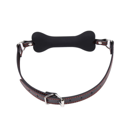 LATETOBED BDSM LINE - MORDAZA FORMA DE HUESO SILICONA 12 CM NEGRO
