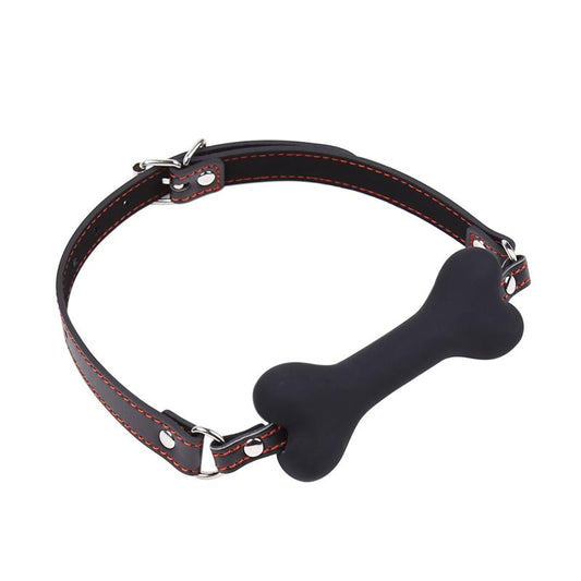 LATETOBED BDSM LINE - MORDAZA FORMA DE HUESO SILICONA 12 CM NEGRO