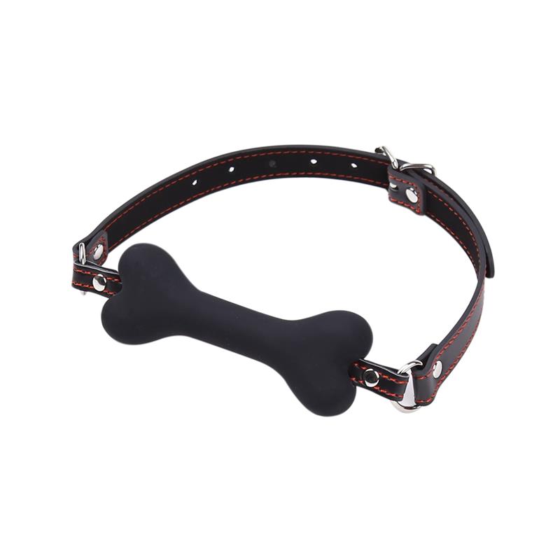 LATETOBED BDSM LINE - MORDAZA FORMA DE HUESO SILICONA 12 CM NEGRO