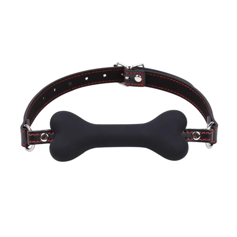 LATETOBED BDSM LINE - MORDAZA FORMA DE HUESO SILICONA 12 CM NEGRO