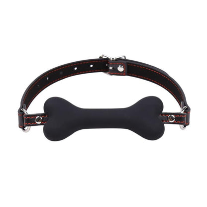 LATETOBED BDSM LINE - MORDAZA FORMA DE HUESO SILICONA 12 CM NEGRO