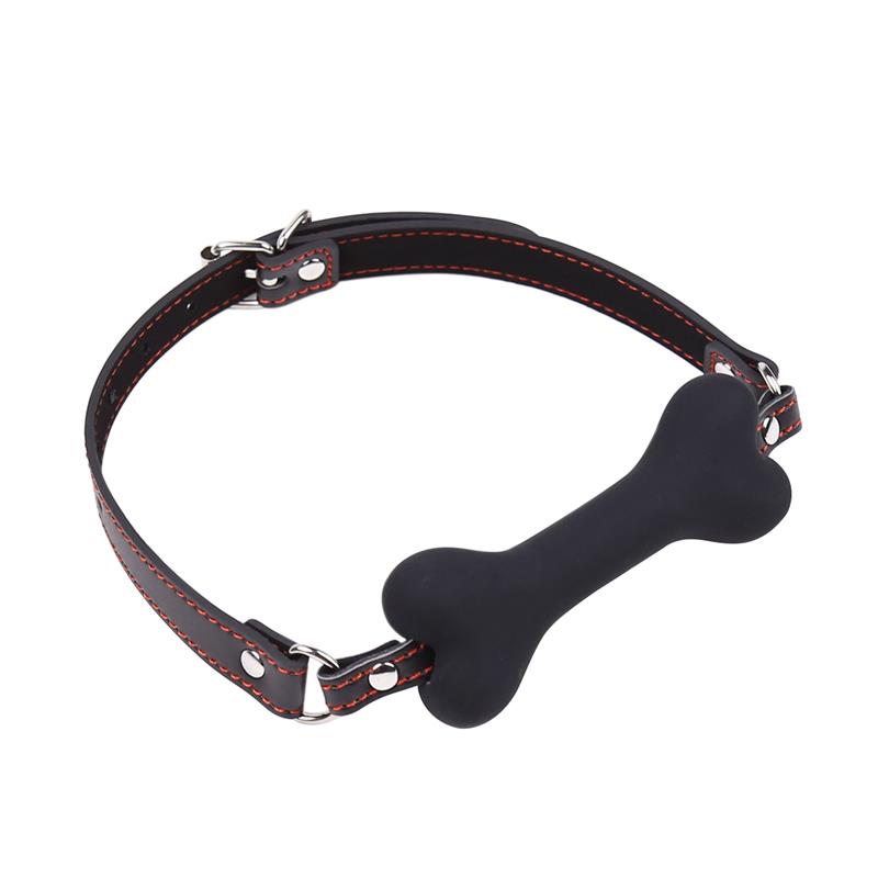 LATETOBED BDSM LINE - MORDAZA FORMA DE HUESO SILICONA 12 CM NEGRO