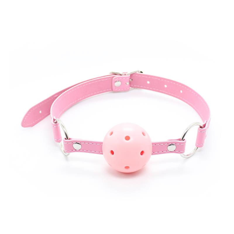 LATETOBED BDSM LINE - MORDAZA TRANSPIRABLE AJUSTABLE BOLA 4,5 CM ROSA