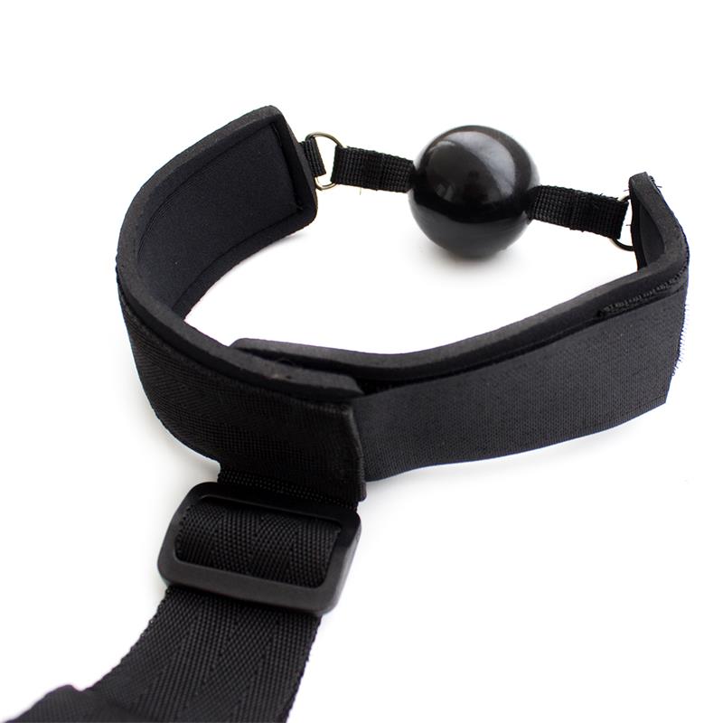 LATETOBED BDSM LINE - MORDAZA Y ESPOSAS EN RESTRICCIONES NEGRO