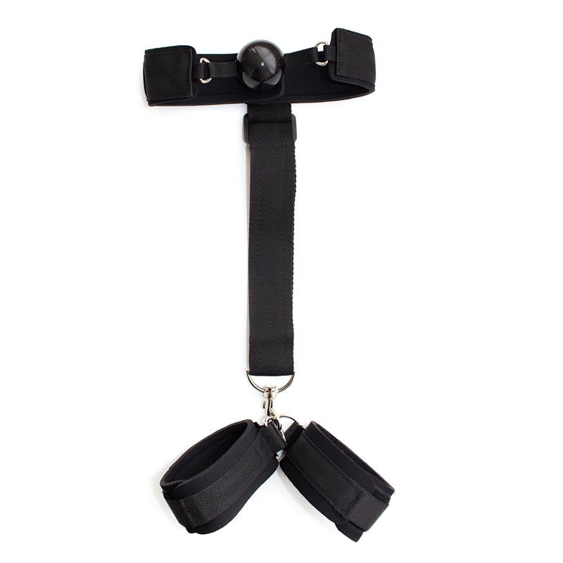 LATETOBED BDSM LINE - MORDAZA Y ESPOSAS EN RESTRICCIONES NEGRO