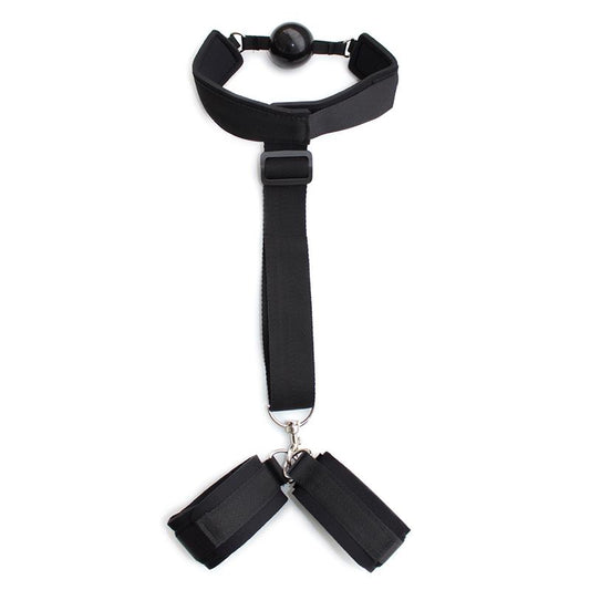 LATETOBED BDSM LINE - MORDAZA Y ESPOSAS EN RESTRICCIONES NEGRO