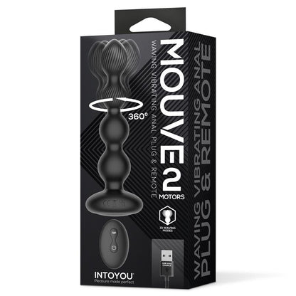 INTOYOU - MOUVE PLUG ANAL CON WAVING Y VIBRACIÓN CON CONTROL REMOTO 2 MOTORES