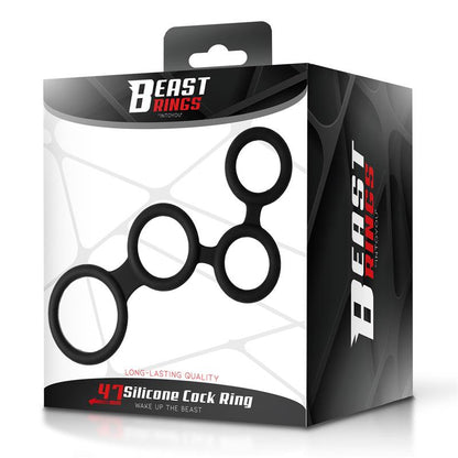 BEAST RINGS - MULTI-ANILLO PARA EL PENE SILICONA 47 MM
