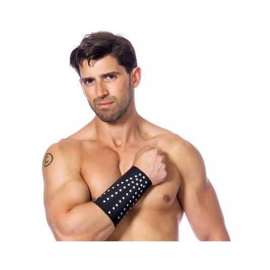 BONDAGE PLAY - MUÑEQUERA CUERO CON TACHUELAS AJUSTABLE