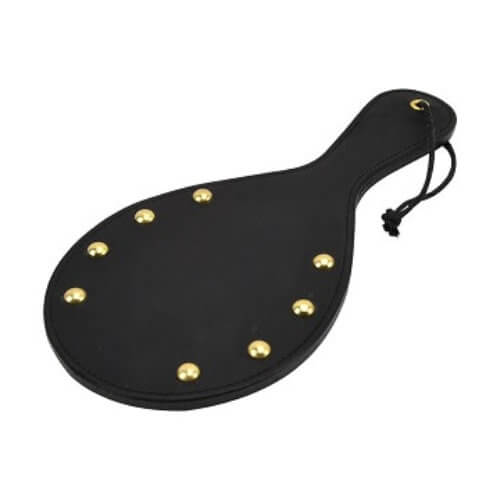 BOUND - NOIR NUBUCK LEATHER PADDLE WITH BRASS STUD DETAIL