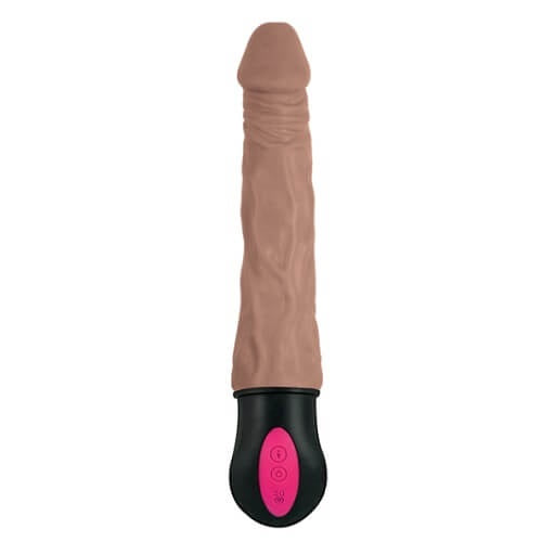 NASSTOYS - REALISTIC WARMING 7 INCH VIBRATING DILDO BROWN
