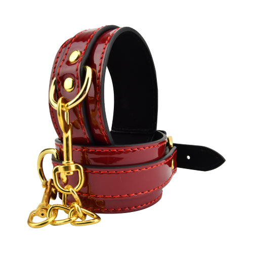 BOUND TO PLEASE - RED ANKLE CUFFS