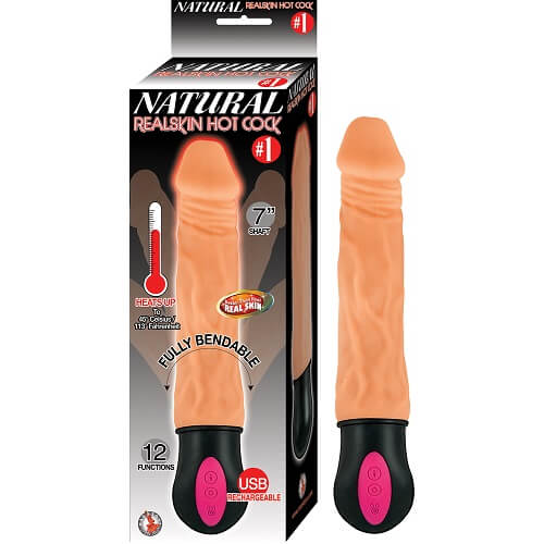 NASSTOYS - REALISTIC WARMING 7 INCH VIBRATING DILDO FLESH