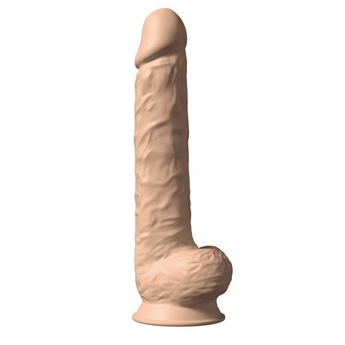 SILEXD - 15 INCH REALISTIC SILICONE DUAL DENSITY DILDO WITH SUCTION CUP WITH BALLS