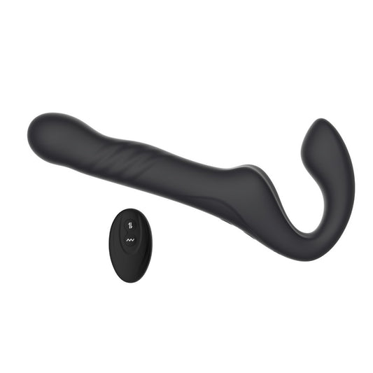 MINA - SURGE REMOTE THRUSTING & VIBRATING STRAPLESS STRAP ON