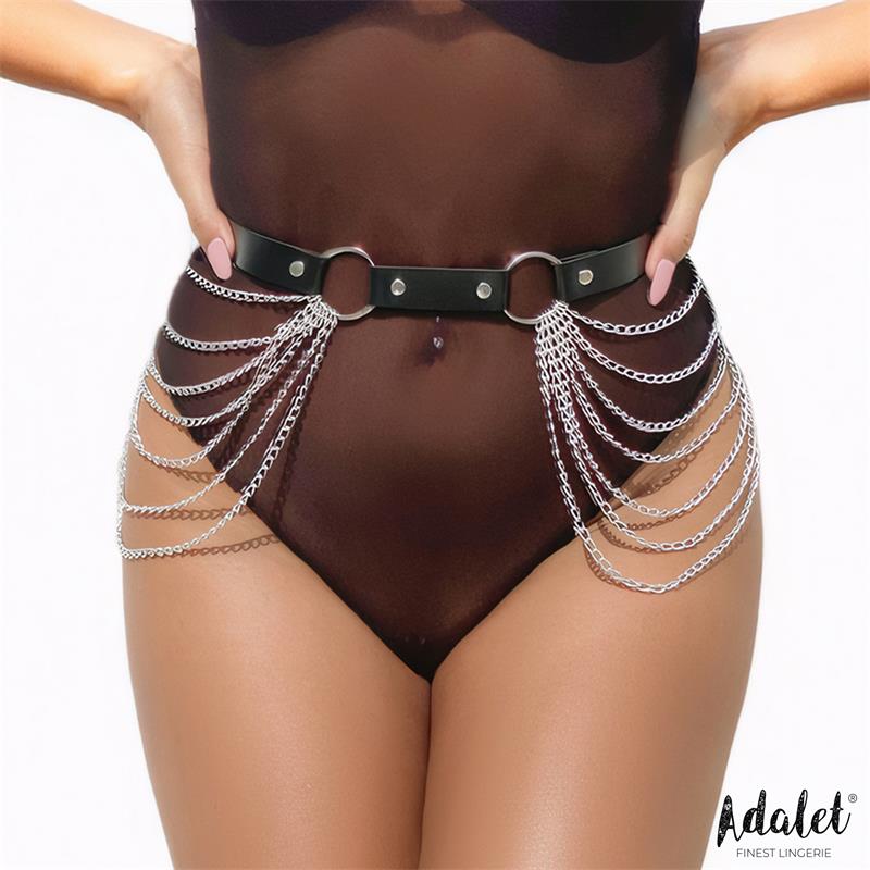 ADALET LINGERIE - NADINE CINTURÓN CUERO VEGANO CON CADENAS TALL ÚNICA
