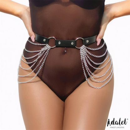 ADALET LINGERIE - NADINE CINTURÓN CUERO VEGANO CON CADENAS TALL ÚNICA